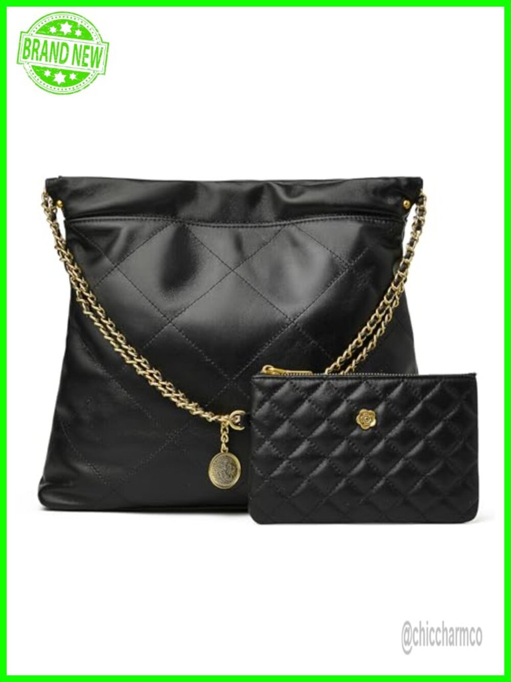 Quilted Lambskin Leather Tote Bag Designer Hobo Purse for Women